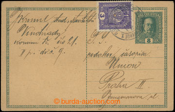 218890 - 1918 CPŘ, invalidated Austrian PC Franz Joseph. 8h/1916, Mi