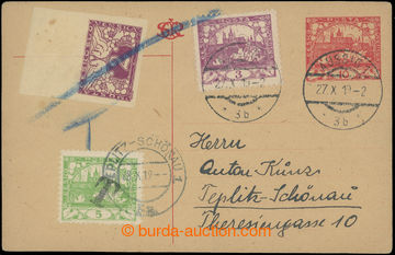 218938 - 1919 CDV7, Hradčany 10h addressed to in II. postal rate to 