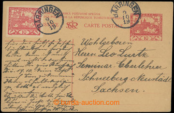 218943 - 1919 CDV8, Hradčany 10h, PC abroad addressed to in II. post