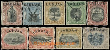 219048 - 1894-1896 SG.62-74, stamps of  North Borneo 1C - 24C with ov