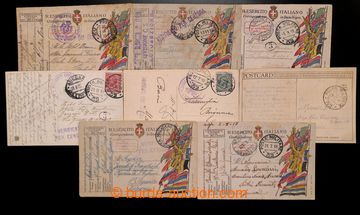 219062 - 1918 ITALY / POSTA MILITARE 52 with dot, comp. 9 pcs of card