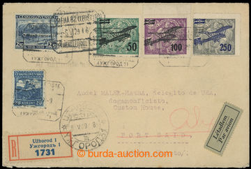 219122 - 1929 UZHHOROD - PORT SAID / Reg and airmail letter to Egypt,