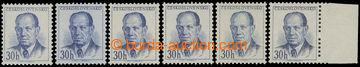 219203 - 1953 Pof.740A, Zápotocký 30h, six pieces z rotačky WIFAG