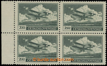 219237 -  Pof.L9A, Definitive issue 2CZK green, marginal block-of-4 w