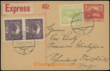 219436 - 1919 CDV7, Hradčany 10h sent in II. postal rate as Express 