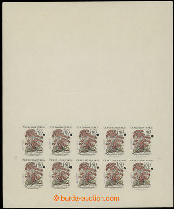 219457 - 1958 ZT  Pof.1022N, Houby 1,60Kčs, NEZOUBKOVANÝ TL s tiske
