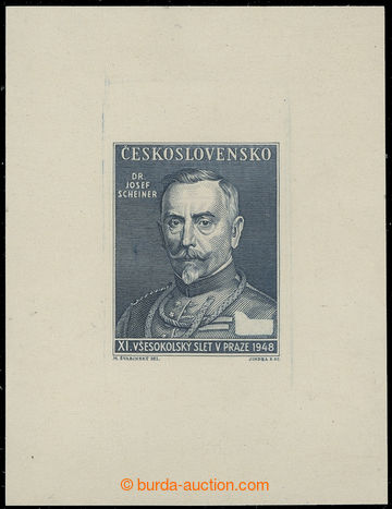 219548 - 1948 PLATE PROOF  stamp. issue XI. Sokol festival - Scheiner