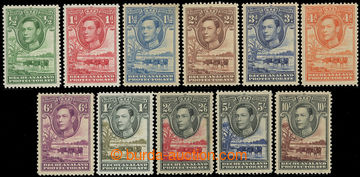 219579 - 1938-1952 SG.118-128, Jiří VI. - Baobab ½P - 10Sh, komple