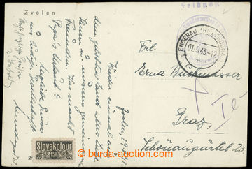 219594 - 1943 German field post in Slovakia, photo postcard Zvolen to