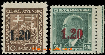 219642 - 1938 ASCH - Mi.2, 4a; overprint 1,20 on/for 10h Coat of arms