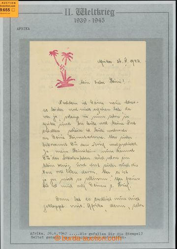 219655 - 1942 AFRIKAKORPS / dopis důstojníka Afrikakorpsu z 26.IV. 