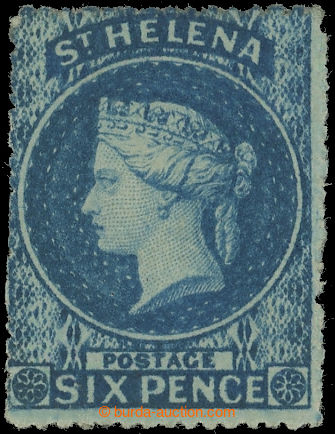 219674 - 1861 SG.2a, Viktorie 6P modrá, rough perf. 14-16, průsvitk