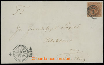 219691 - 1854 letter with Mi.1I, Coat of arms 4RBS orange brown - FER