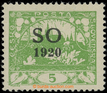 219725 -  UNISSUED / Pof.SO3N, Hradčany 5h light green, comb perfora