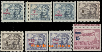 219749 - 1949 Pof.L26-L28, L31, overprint provisory, comp. of 8 stamp