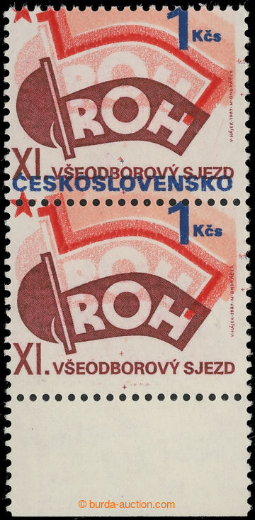 219855 - 1987 Pof.2790 VV, ROH 1Kčs, svislá 2-páska s dolním okra