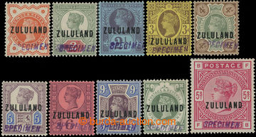219986 - 1888 SG.1s-11s, GB 1/2P-5Sh with overprint ZULULAND and SPEC