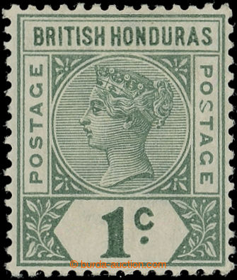 219998 - 1895 SG.51a, Victoria 1C green, with rare printing error MAL