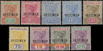 220002 - 1897 SG.28s-36s, Victoria 2C-2R.25C; complete set SPECIMEN, 