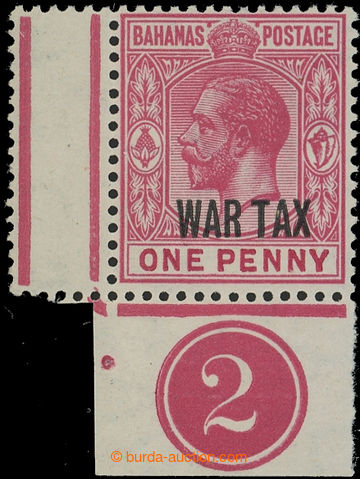 220010 - 1918 SG.97a, George V. 1P WAR TAX, with gutter and plate num