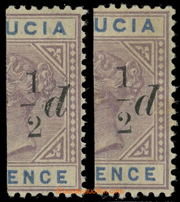 220039 - 1891 SG.54, 54e, PROVISIONAL bisected 6P with overprints 1/2