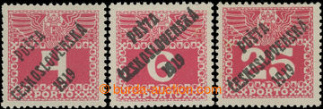 220058 -  Pof.66, 67, 69, Large numerals, selection of values 4h, 6h,