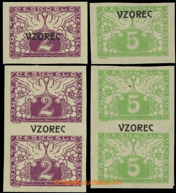 220070 -  Pof.S1vz-S2vz, Express 2h and 5h imperforated, 1x in vertic