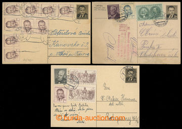 220182 - 1953 POSTAL STATIONERY / PC CDV99, comp. 3 pcs of, all with 