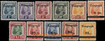 220191 - 1934 SG.T12-T22, incl. T17a; Brooke 1C-$5, with overprint TE