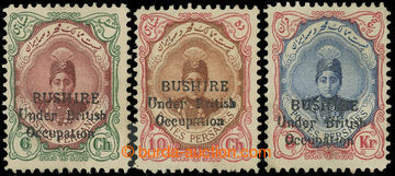 220199 - 1915 BUSHIRE - Britská okupace, SG.5,7,13, Perský šáh 6C