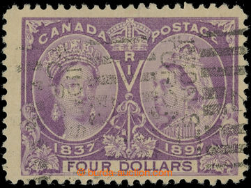 220211 - 1897 SG.139, Viktorie Jubilejní $4 fialová; bezvadný kus 
