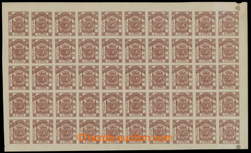 220235 - 1886 SG.25a, Coat of arms 2C brown, complete sheet of 50, im