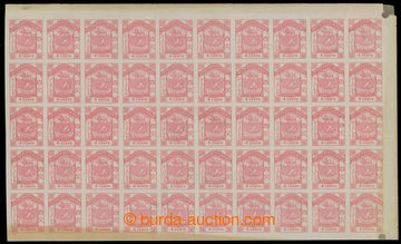 220240 - 1886 SG.26a, Coat of arms 4C pink, complete sheet of 50 stam