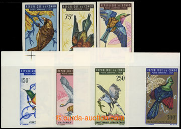 220307 - 1967 NEZOUBKOVANÉ  Mi.116-122, Ptáci 50Fr - 300Fr; luxusn