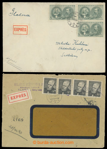 220368 - 1953 CHYBNĚ VYPLACENÉ ZÁSILKY / dva Ex-dopisy, 1x soukrom