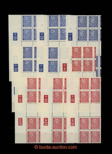 220395 - 1939 Pof.DL2-DL12, comp. 15 pcs of pairs and 3 pcs of single
