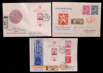 220414 - 1946 comp. 3 pcs of forerunner FDC - see Monograph No.9, str