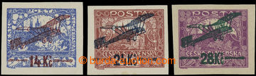 220441 -  Pof.L1-L3, I. provisional air mail stmp., complete imperfor