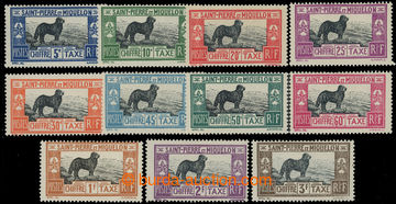 220565 - 1932 POSTAGE-DUE / Mi.21-31, Yv.21-31, Dogs 5C - 3F; complet