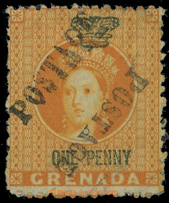 220583 - 1883 SG.29a, Victoria Chalon Head 1P orange (unsevered pair)