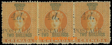 220584 - 1888-1891 SG.42a+42, horizontal strip of 3 Victoria Chalon H