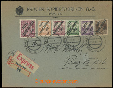 220593 - 1919 commercial Reg and express letter with general postage 