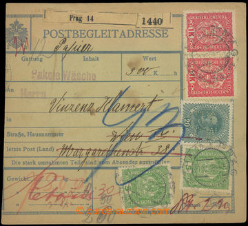 220609 - 1918 Maxa M26, larger part of parcel card franked with Austr