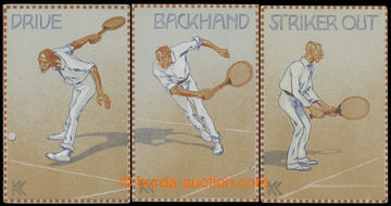 220624 - 1908 TENIS soubor 5ks barevných litografických pohlednic s