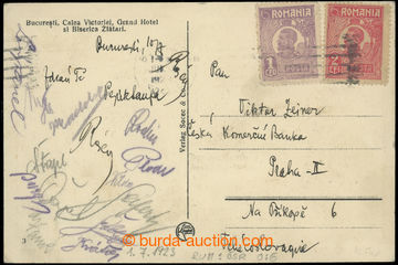 220632 - 1923 FOTBAL / ČESKOSLOVENSKO /  pohlednice zaslaná do ČSR