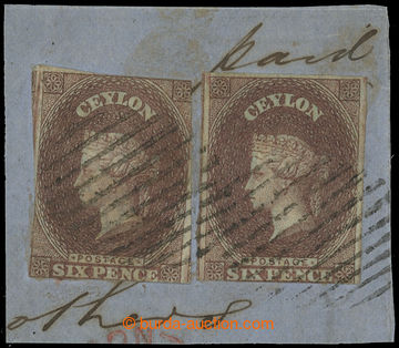 220701 - 1857 SG.1, Victoria 6P violet brown on blued paper, wmk Big 