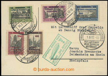 220723 - 1932 ZEPPELIN/ LUPOSTAFAHRT, zeppelin card, return flight wi