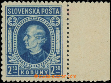 220879 - 1939 Sy.31C, Hlinka 2,50Ks modrá, krajový kus s ŘZ 12½ :