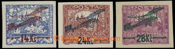 220960 -  Pof.L1-L3, I. provisional air mail stmp., complete imperfor