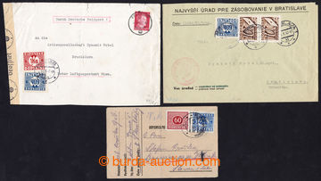 221028 - 1939-1942 comp. 3 pcs of entires with surtax, 1x mixed frnka